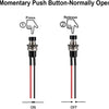 Pulsador Momentáneo 7 mm Gebilder Pre-cableado SPST 1A