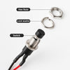 Pulsador Momentáneo 7 mm Gebilder Pre-cableado SPST 1A