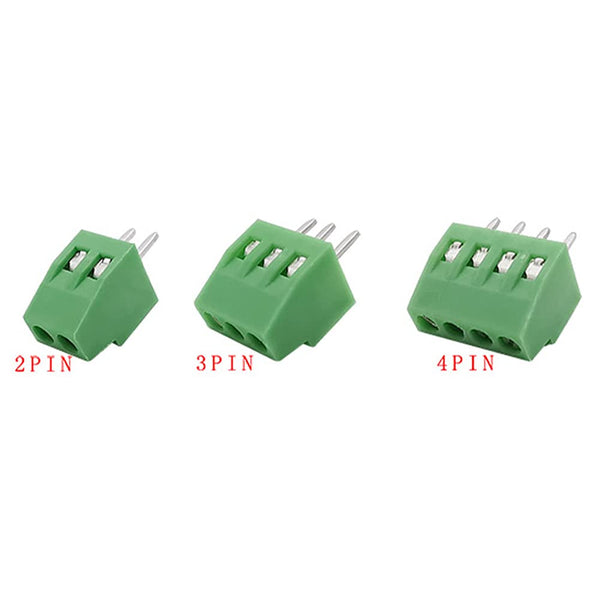 Bloque Terminal de Tornillo PCB 2.54mm 150V 6A – 2P / 3P / 4P