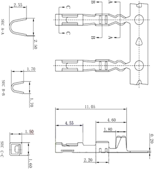 Terminal Dupont 2.54mm Crimp 18–24AWG Macho / Hembra para Conectores Jumper