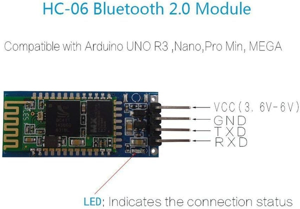 Módulo Bluetooth HC-06 UART Serial V2.0+EDR Slave para Arduino