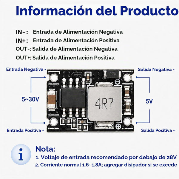 AKEYSRC Módulos Convertidores Buck DC-DC 5V 3A