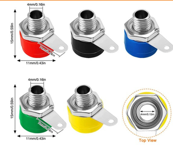 Banana Socket 4 mm Hembra para Panel – Individual