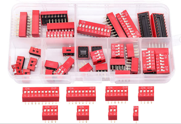 DIP Switch Taiss 2.54mm – 1 a 10 Posiciones (Slide Type)