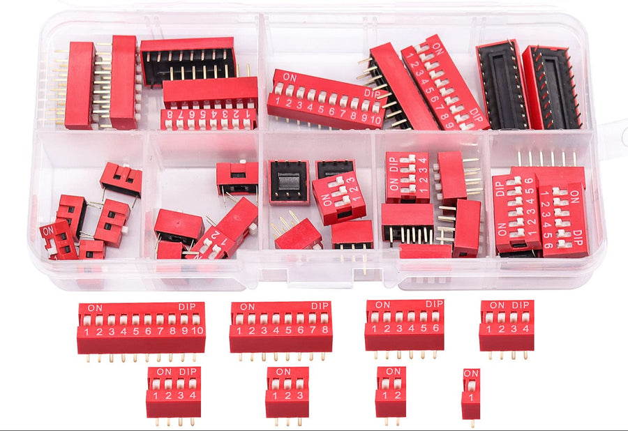 DIP Switch Taiss 2.54mm – 1 a 10 Posiciones (Slide Type)