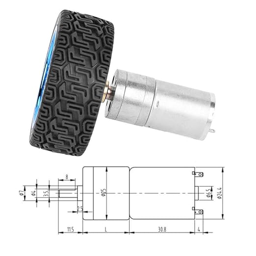 Kit Motor DC 6 V 280 RPM con Ruedas 65 mm