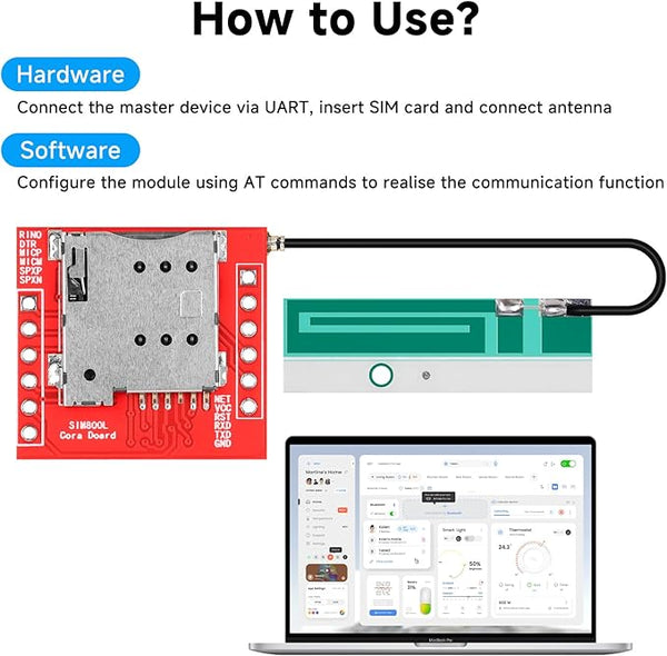 Módulo SIM800L GPRS/GSM 4‑Band con Antena y UART TTL
