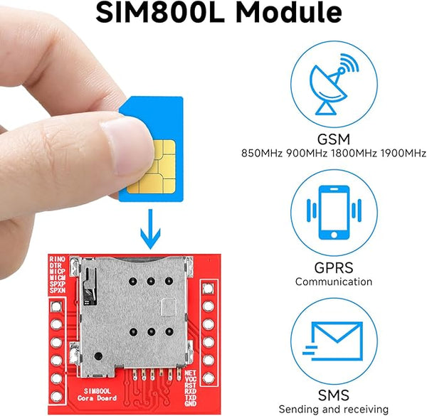 Módulo SIM800L GPRS/GSM 4‑Band con Antena y UART TTL