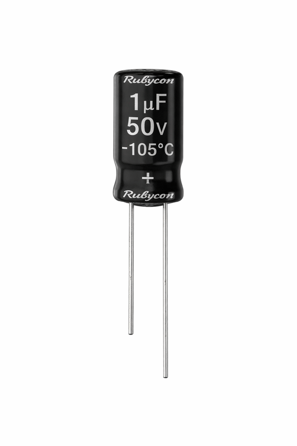 Capacitor Electrolítico Radial 1 µF 50 V 105°C – Rubycon Serie PX