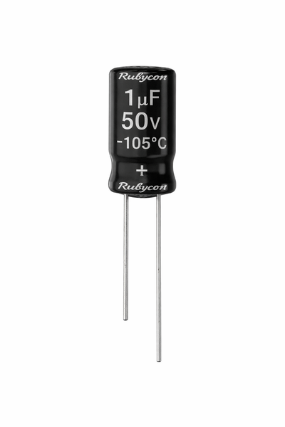 Capacitor Electrolítico Radial 1 µF 50 V 105°C – Rubycon Serie PX