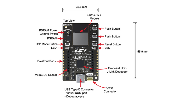 Kit de Desarrollo Bluetooth + WiFi SiWx917Y - Silicon Labs