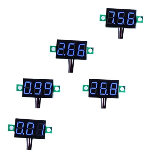 Voltímetro DC 0–30 V – Mini Digital 3 Cables Azul