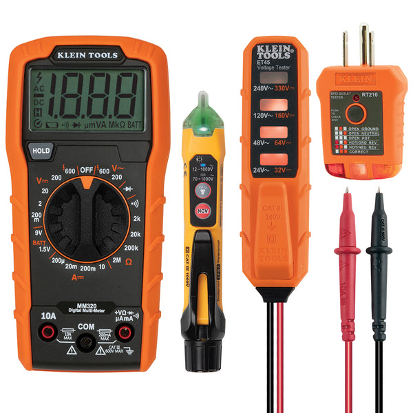 Kit de Pruebas Eléctricas con Multímetro Digital CAT III 600V – MM320KIT Klein Tools